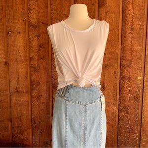 Free People The It Muscle White Sleeveless Tank Top Sz XS